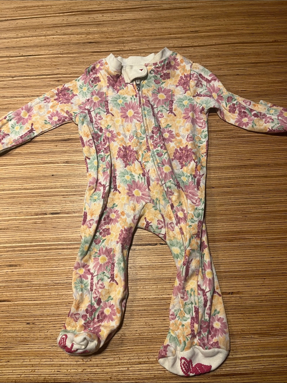 Floral Print Baby Footed One-Piece Pajamas Burts Bees